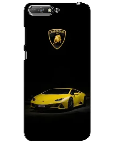 Чехол для Huawei Y6 2018 с картинкой «Lamborghini желтый акцент»
