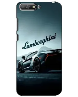Чехол для Huawei Y6 2018 с картинкой «Классическая надпись Lamborghini»