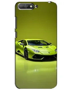 Чехол для Huawei Y6 2018 с картинкой «Салатовый Lamborghini Huracan»