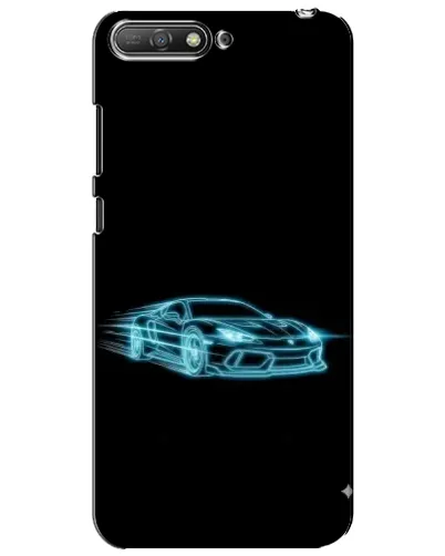 Чехол для Huawei Y6 2018 с картинкой «Неоновый контур Lamborghini»