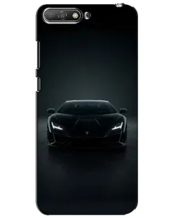 Чехол для Huawei Y6 2018 с картинкой «Черный Lamborghini Aventador»