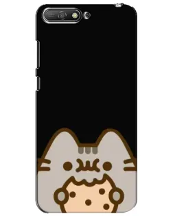 Чехол для Huawei Y6 2018 с картинкой «Пушин на черном»
