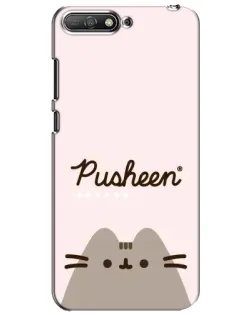 Чехол для Huawei Y6 2018 с картинкой «Pusheen логотип»