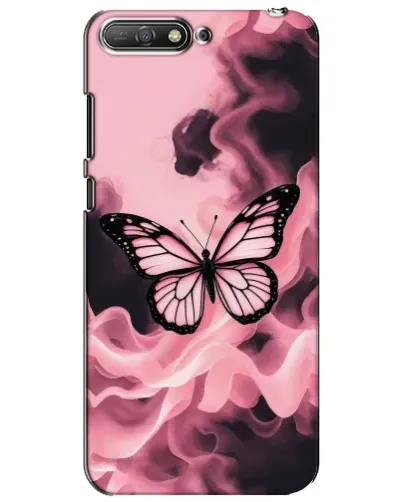 Чехол для Huawei Y6 2018 с картинкой «Бабочка в дыму»