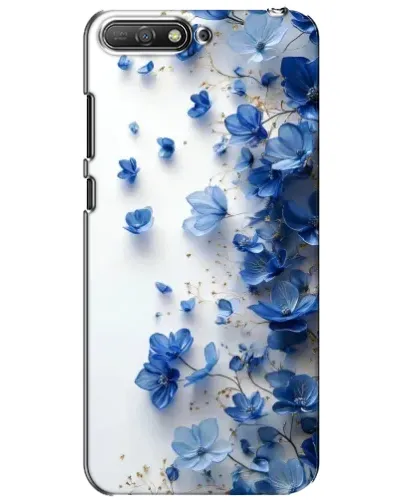 Чехол для Huawei Y6 2018 с картинкой «Голубой цветочный каскад»