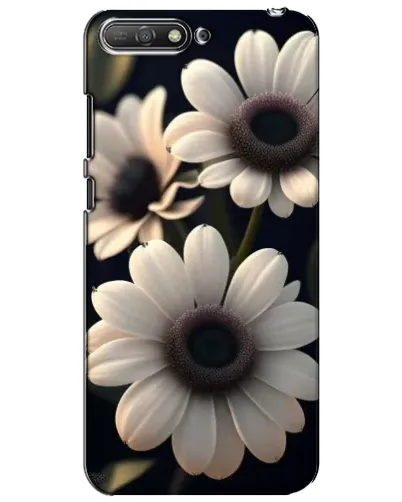 Чехол для Huawei Y6 2018 с картинкой «Белые маргаритки макро»