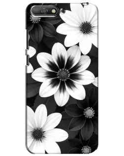 Чохол для Huawei Y6 2018 з картинкою «Монохромні айстри»