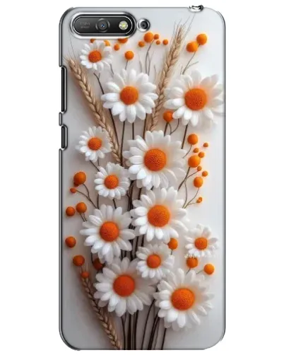 Чехол для Huawei Y6 2018 с картинкой «Белые сухоцветы»
