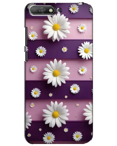 Чехол для Huawei Y6 2018 с картинкой «Ромашки на фиолетовом»