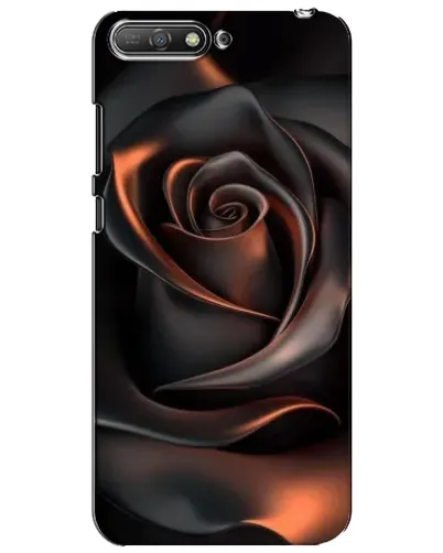 Чехол для Huawei Y6 2018 с картинкой «Шелковая черная роза»