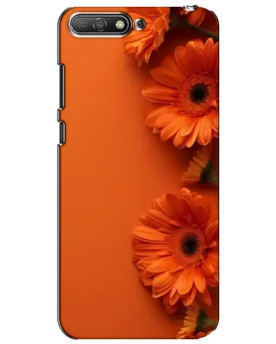 Чехол для Huawei Y6 2018 с картинкой «Оранжевые герберы»