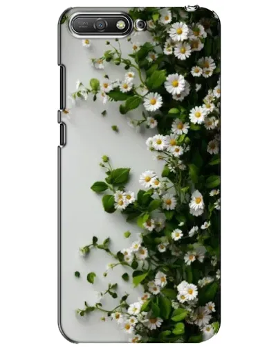 Чехол для Huawei Y6 2018 с картинкой «Ветка мелких белых цветов»