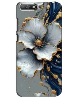 Чохол для Huawei Y6 2018 з картинкою «Біла квітка та золотий флюїд»