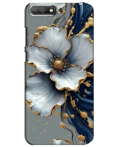 Чохол для Huawei Y6 2018 з картинкою «Біла квітка та золотий флюїд» Чохол для Huawei Y6 2018 з картинкою «Біла квітка та золотий флюїд»