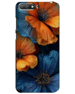 Чохол для Huawei Y6 2018 з картинкою «Яскрава синьо-помаранчева флора»