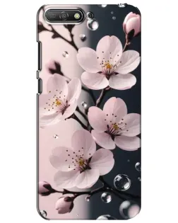 Чохол для Huawei Y6 2018 з картинкою «Ніжня сакура та краплі»