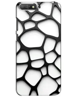Чехол для Huawei Y6 2018 с картинкой «Белая объемная сетка»