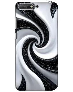 Чохол для Huawei Y6 2018 з картинкою «Чорно-біла спіраль»