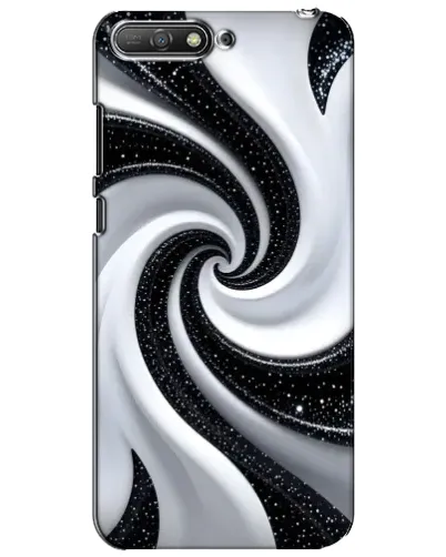 Чехол для Huawei Y6 2018 с картинкой «Черно-белая спираль»