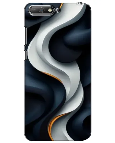 Чехол для Huawei Y6 2018 с картинкой «Объемные черно-белые ленты»