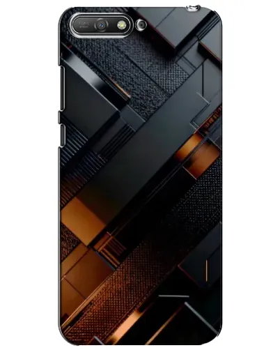 Чехол для Huawei Y6 2018 с картинкой «Черные геометрические блоки»