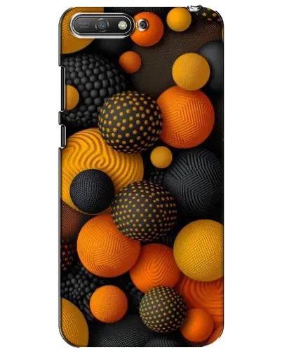 Чехол для Huawei Y6 2018 с картинкой «Объемные оранжевые сферы»