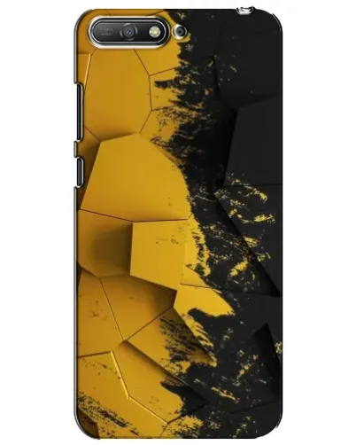 Чехол для Huawei Y6 2018 с картинкой «Золотые осколки геометрии»
