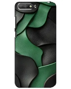 Чехол для Huawei Y6 2018 с картинкой «Зеленые кожаные волны»