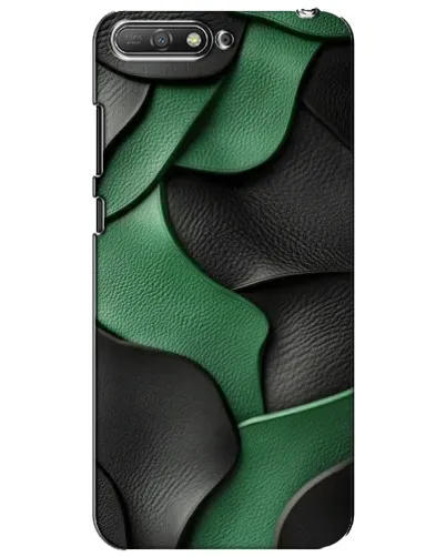 Чехол для Huawei Y6 2018 с картинкой «Зеленые кожаные волны»