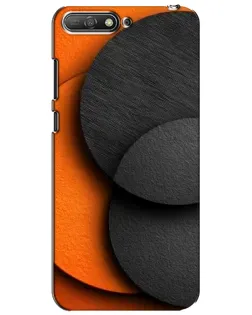 Чехол для Huawei Y6 2018 с картинкой «Геометрия оранжевых кругов»