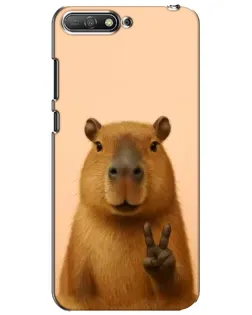 Чехол для Huawei Y6 2018 с картинкой «Капибара виктория»