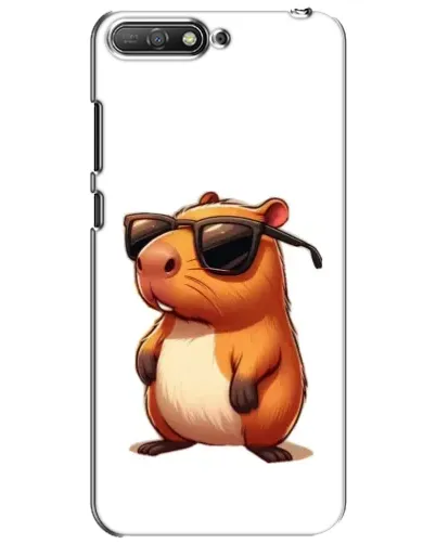 Чехол для Huawei Y6 2018 с картинкой «Капибара в очках»