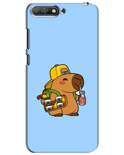 Чехол для Huawei Y6 2018 с картинкой «Капибара на скейте»