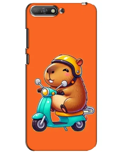 Чехол для Huawei Y6 2018 с картинкой «Капибара на скутере»