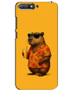 Чехол для Huawei Y6 2018 с картинкой «Капибара на отдыхе»