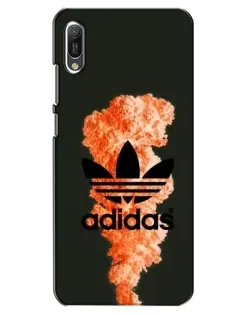 Чехол для Huawei Y6 2019 с картинкой «Оранжевый дым Adidas»