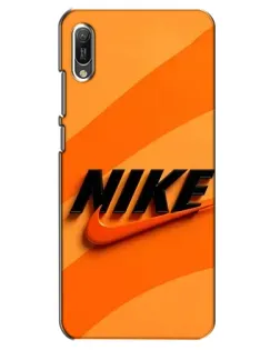 Чехол для Huawei Y6 2019 с картинкой «Оранжевый драйв Nike»