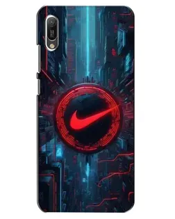 Чехол для Huawei Y6 2019 с картинкой «Техногенный стиль Nike»