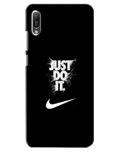 Чехол для Huawei Y6 2019 с картинкой «Текстовый принт Nike»