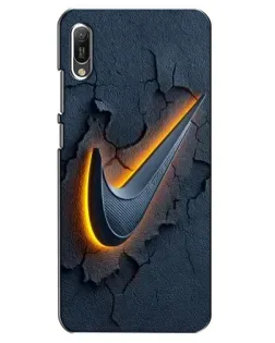 Чехол для Huawei Y6 2019 с картинкой «Объемный логотип Найк»