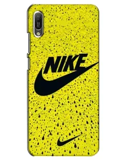 Чехол для Huawei Y6 2019 с картинкой «Желтый текстурный Nike»