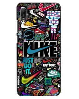 Чехол для Huawei Y6 2019 с картинкой «Яркий коллаж Nike»