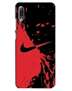 Чехол для Huawei Y6 2019 с картинкой «Красные брызги Nike»