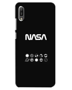 Чехол для Huawei Y6 2019 с картинкой «NASA — технический принт»