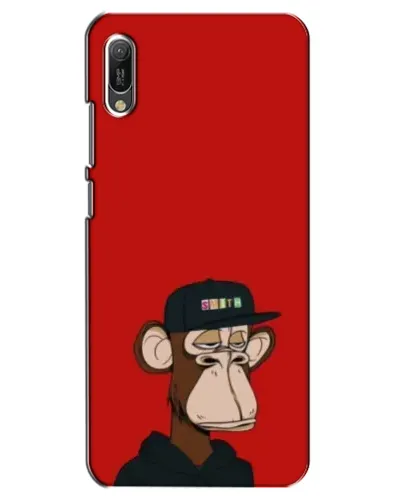 Чехол для Huawei Y6 2019 с картинкой «Bored Ape — красный фон» Чехол для Huawei Y6 2019 с картинкой «Bored Ape — красный фон»