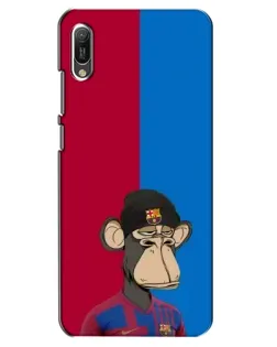 Чехол для Huawei Y6 2019 с картинкой «Bored Ape — фанат Барсы»