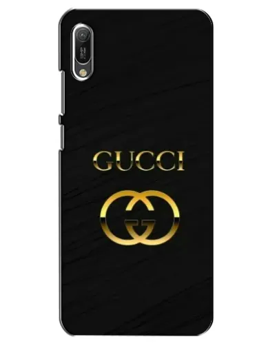 Чехол для Huawei Y6 2019 с картинкой «Золотой логотип Gucci»
