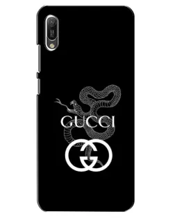 Чехол для Huawei Y6 2019 с картинкой «Gucci — серебряная змея»