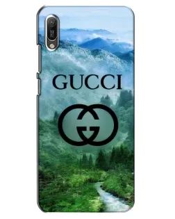 Чехол для Huawei Y6 2019 с картинкой «Gucci — горный пейзаж»