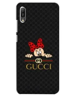 Чехол для Huawei Y6 2019 с картинкой «Минни Маус Gucci — черный»